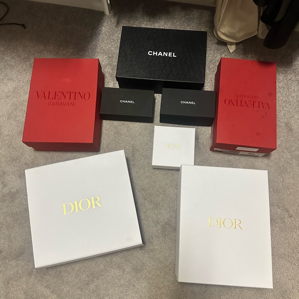 Chanel and Dior and Valentino Shoe & Gift Boxes